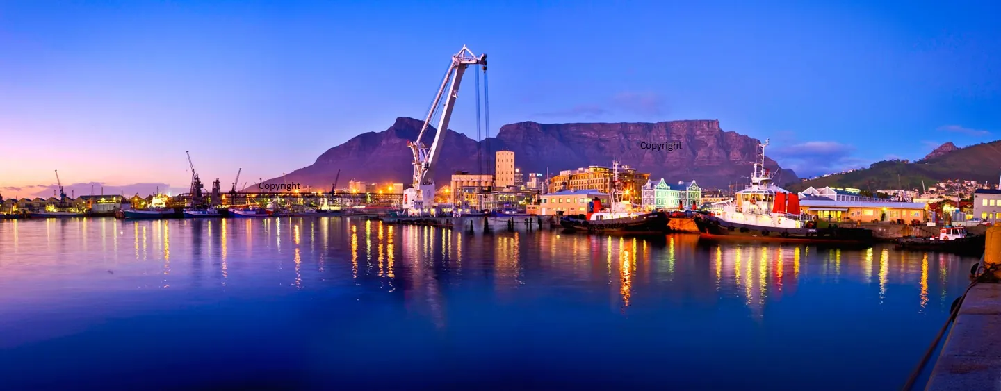 Cape Town Harbour and Table Mountain for people considering retiring in South Africa