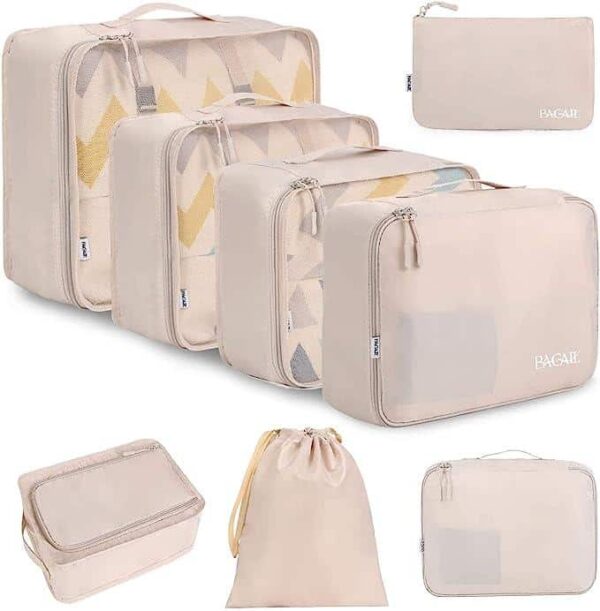 BAGAIL 8 Set Packing Cubes Luggage Packing Organizers for Travel Accessories