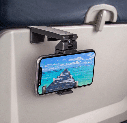 Universal in Flight Airplane Phone Holder Mount. Handsfree Phone Holder for Desk Tray with Multi-Directional Dual