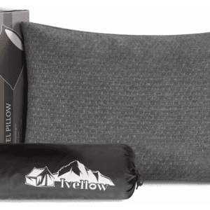Ivellow Memory Foam Travel Pillow Compressible Camping Pillow for Sleeping Shredded Memory Foam Pillow Compact Firm