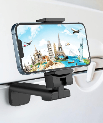 MiiKARE Airplane Travel Essentials Phone Holder, Universal Handsfree Phone Mount for Flying with 360 Degree Rotation,