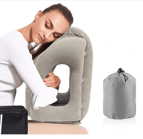 Inflatable Travel Pillow, Airplane Neck Pillow for Sleeping, Supports Head and Chin for Airplanes,Trains,Cars and Office Napping