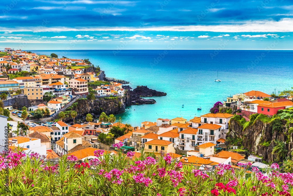 Panoramic view over Camara de Lobos, Madeira island, Portugal