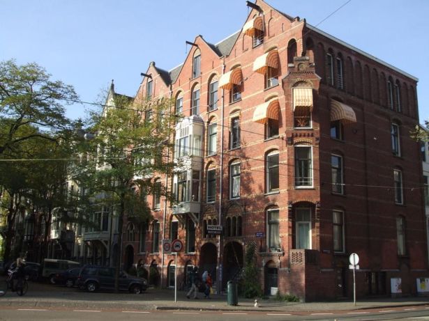 brick hotel building in Amsterdam